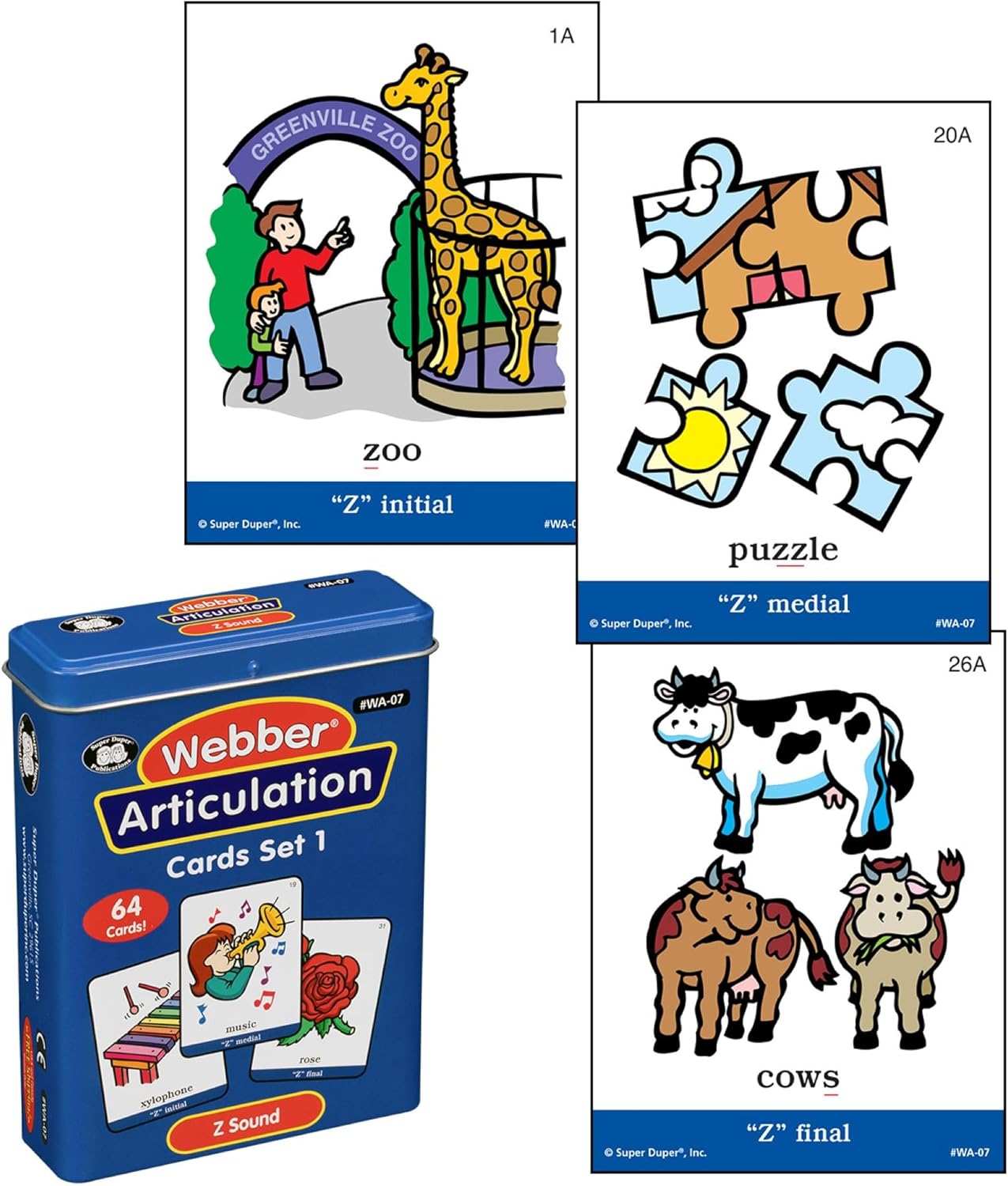 Super Duper Publications | Articulation Z Sound Fun Deck | Vocabulary and Language Development Flash Cards | Educational Learning Materials for Children