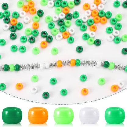 UPINS 1200Pcs Christmas Pony Beads Friendship Plastic Small Hair Beads Red Green White Pony Beads for Necklace Supplies (Christmas)