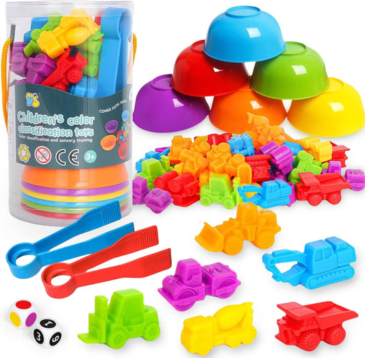 Counting Insects Matching Toys with Sorting Bowls and Games Dice Montessori Preschool Educational Activities Learning Color Sorting Fine Motor Skills Sensory Toys Birthday Gifts for 3 4 5 Year Old