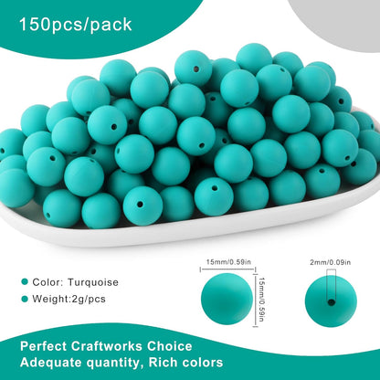 65Pcs 19mm Silicone Beads for Keychain Making Bracelet Necklace, Bulk Round Silicone Beads for Pens（Christmas Green） - Colors A