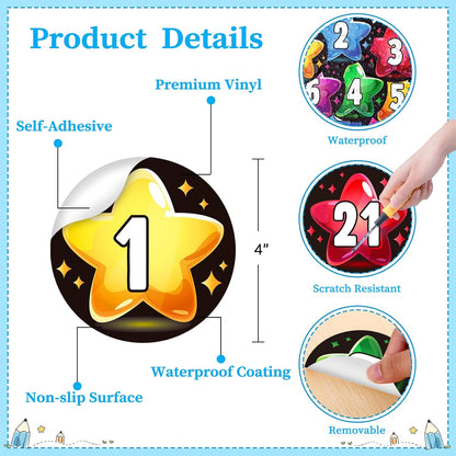 SICOHOME Number Spot Markers Stickers - 36Pcs Line up Spots for Classroom Floor Number Stickers for Classroom Line up Dots Numbers Floor Numbers Back to School Kindergarten Preschool Supplies