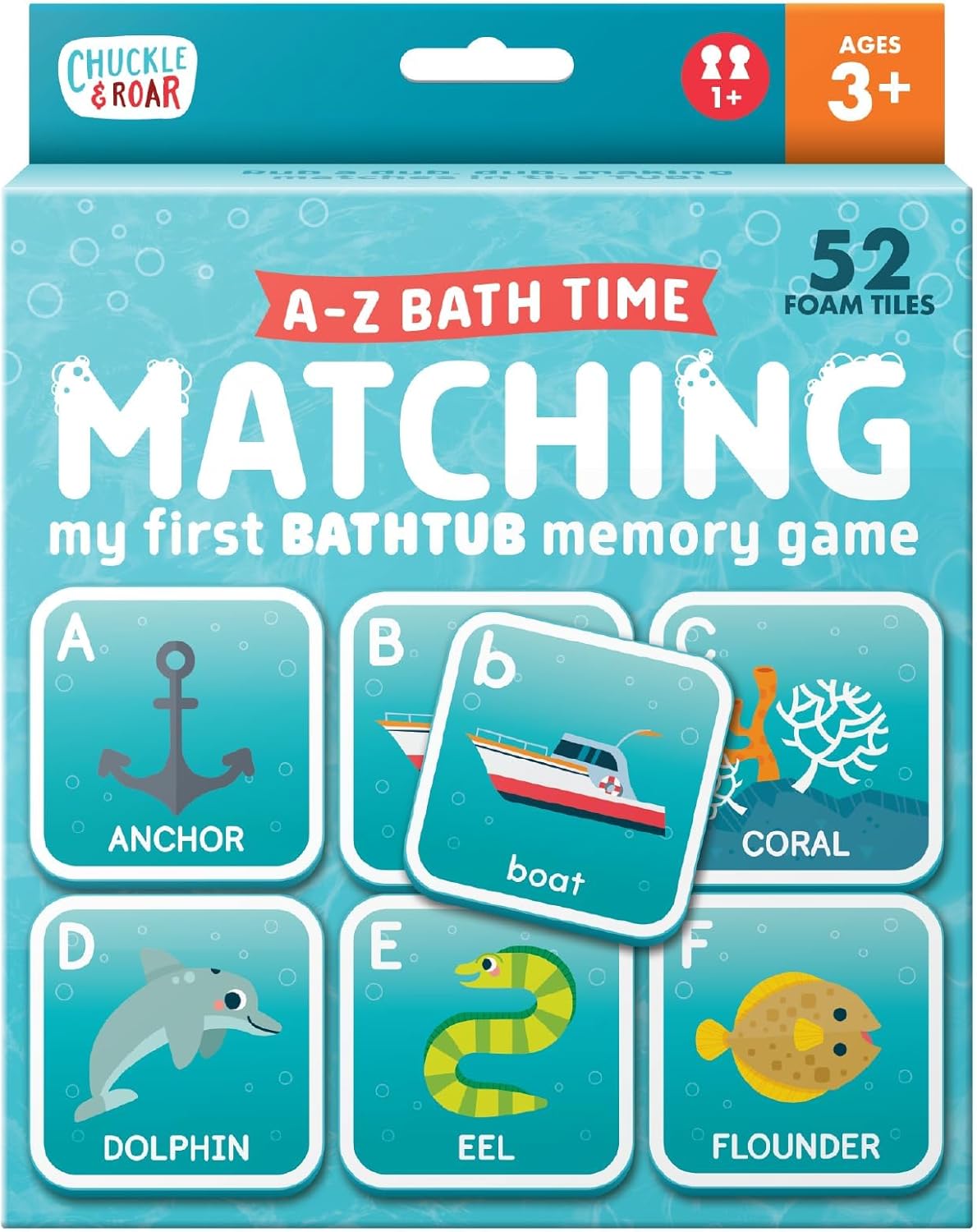 Chuckle & Roar Alphabet Matching Memory Game - Multicolor Tiles Concentration-Boosting Toddler Games - Uppercase & Lowercase Alphabet Learning - Travel-Friendly Matching Activity for Toddlers 3+