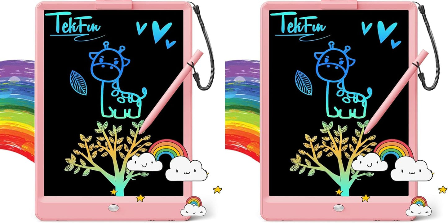 TEKFUN LCD Writing Tablet for Kids, 10-inch Coloring Drawing Pad, Mess Free Doodle Board, Airplane Travel Toys for Boys and Toddlers, Road Trip Essentials, Gifts for 3 4 5 6 7 8 Year Old Girls(Blue)