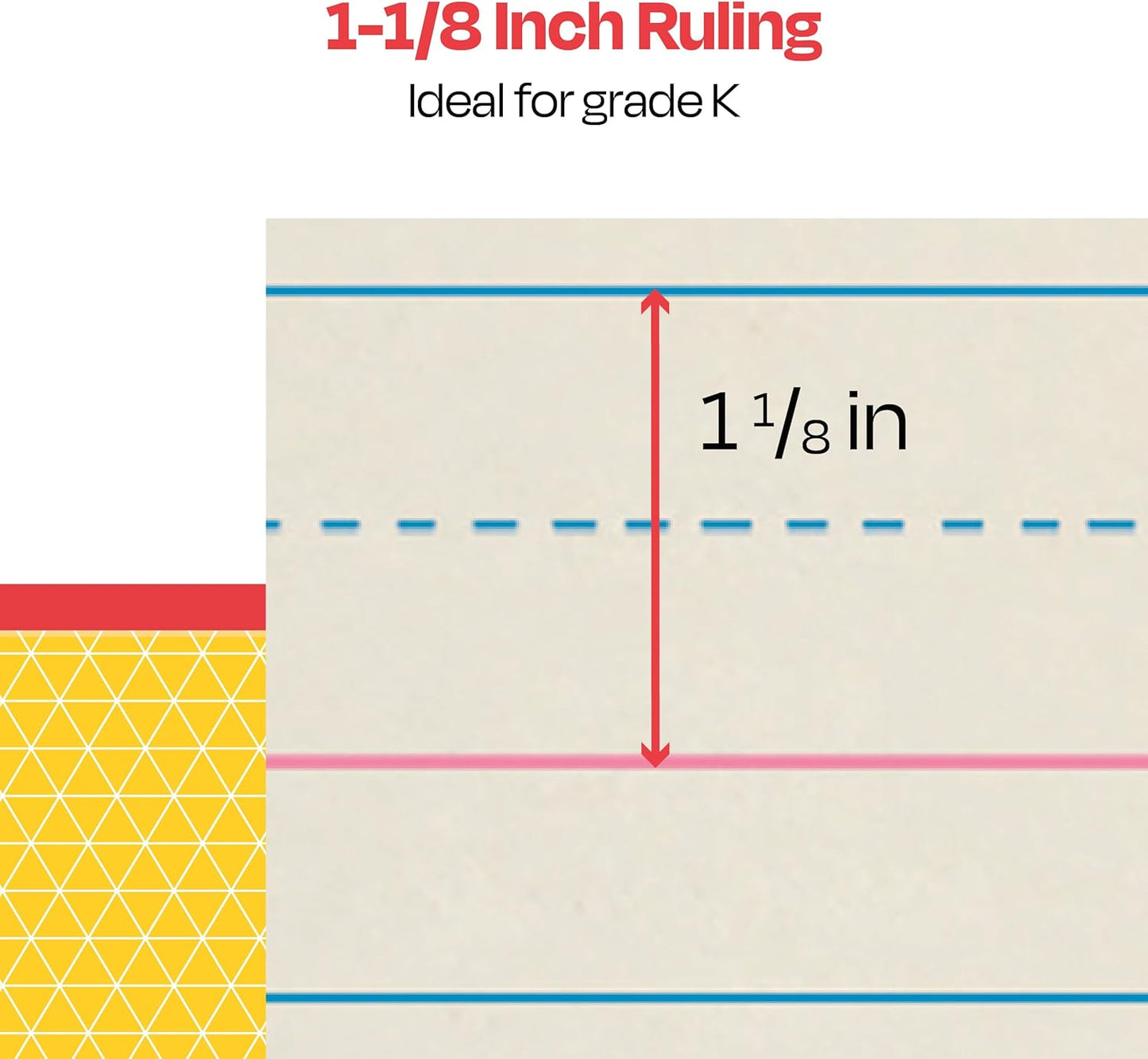 School Smart Zaner-Bloser Writing Paper, Handwriting Practice Lined Paper, Grade 2 to 3 Learning, 1/2 Inch Rule, 10-1/2 x 8 Inches, 500 Sheets