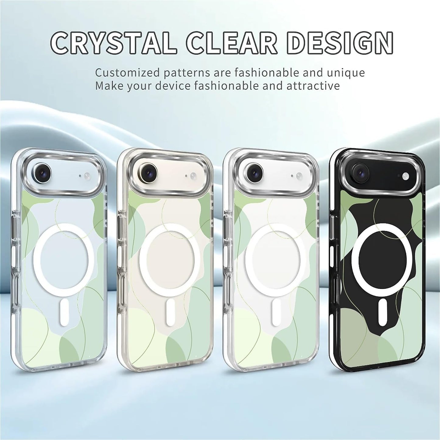 for iPhone 17 Pro Max Case [Compatible with Magsafe],Girls Women Clear Magnetic Case Silicone Shockproof Protective Cover with Pattern Colorful Motivational Letters