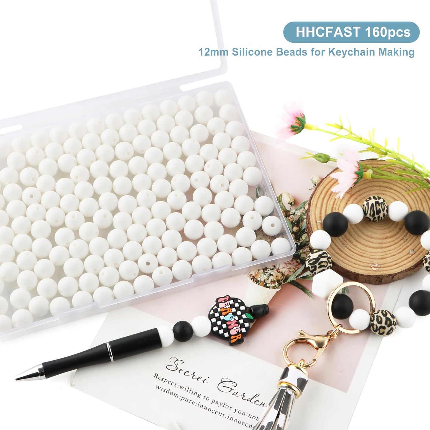 65Pcs 19mm Silicone Beads for Keychain Making Bracelet Necklace, Bulk Round Silicone Beads for Pens（Christmas Green） - Colors B
