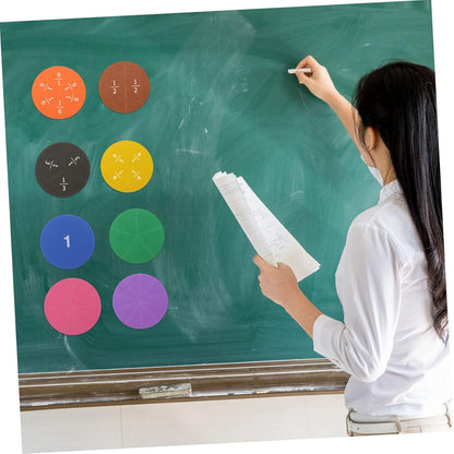 HOMSFOU 1 Set Fraction Learning Tray Fraction Circles for Teaching Math Concepts Cognitive Skills Manipulative Learning for Classroom Home Education