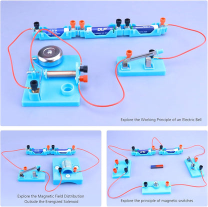 Physics Labs Basic Electricity Discovery Circuit and Magnetism Experiment kit for High School Students, STEM Kits for Learning Starter Electromagnetism Elementary Electronics