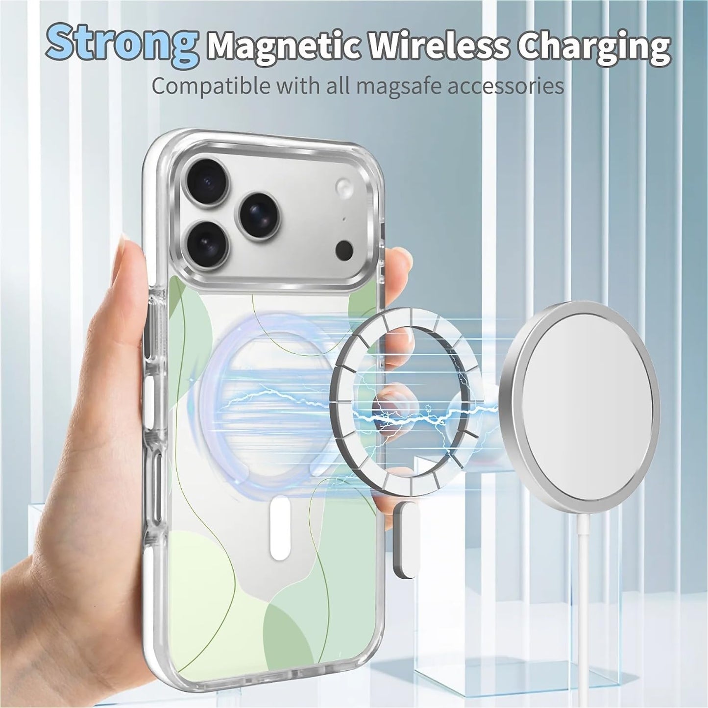 for iPhone 17 Pro Max Case [Compatible with Magsafe],Girls Women Clear Magnetic Case Silicone Shockproof Protective Cover with Pattern Colorful Motivational Letters