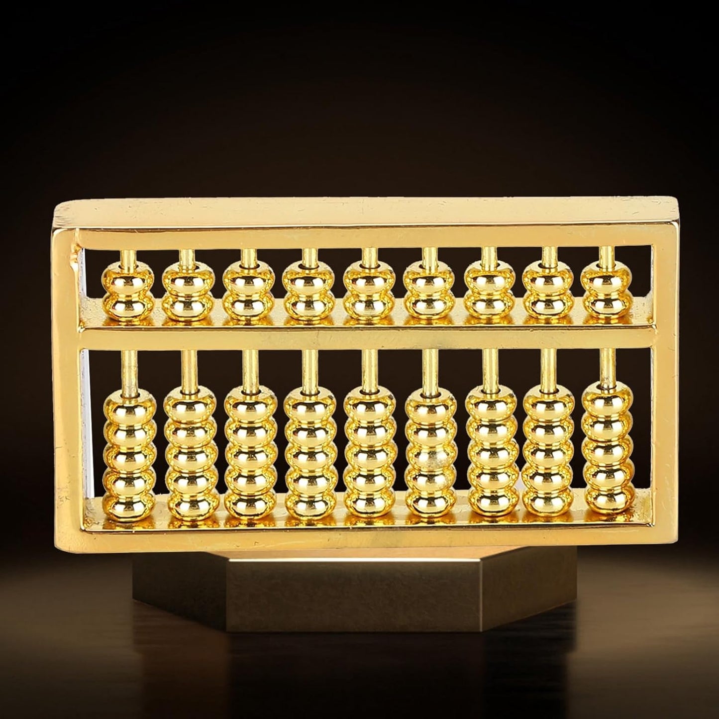 Akozon Mini Brass Abacus, 9 Gears Chinese Math Calculating Tool, Ideal for Kids, Adults and Abacus Collection, 1.5-inch