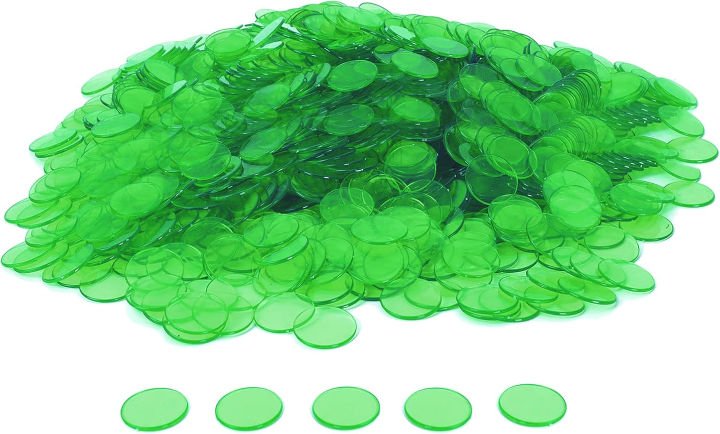 GSE Games & Sports Expert Blue Bingo Chips, 500 Pieces 3/4-Inch High-Contrast Transparent Counting Chips for Bingo Games, Parties