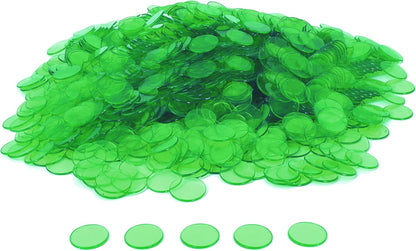 GSE Games & Sports Expert Blue Bingo Chips, 500 Pieces 3/4-Inch High-Contrast Transparent Counting Chips for Bingo Games, Parties