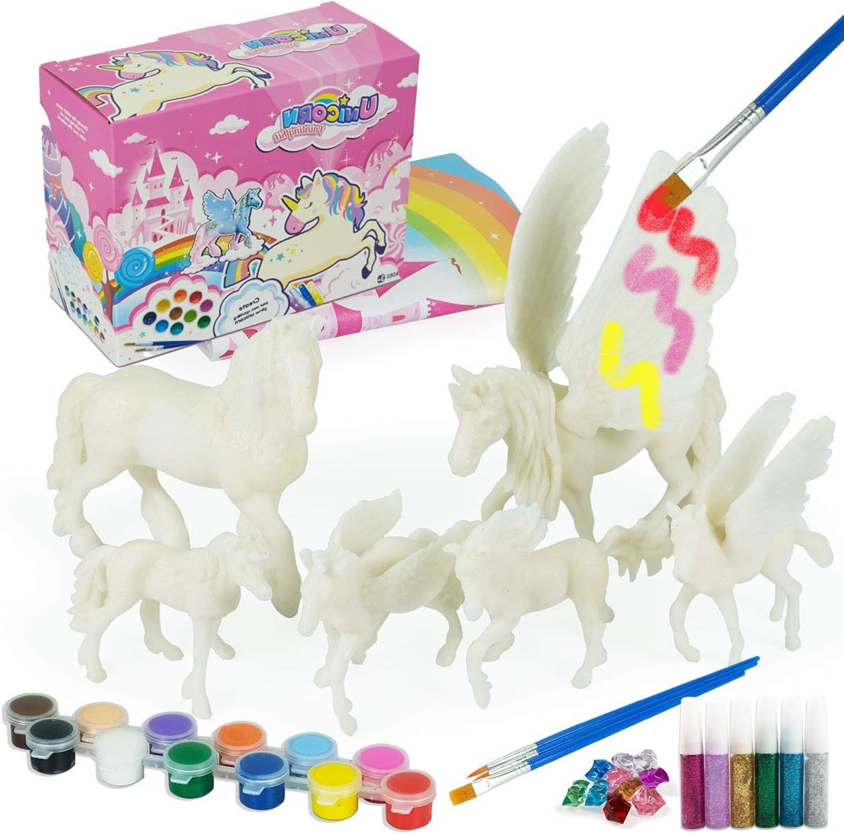 3D Dinosaurs Painting Kit with 12 Dinos for Kids Age 3-15, Arts and Crafts Kits Drawing Toys with Dinosaurs Set Creativity Gifts for Boys and Girls