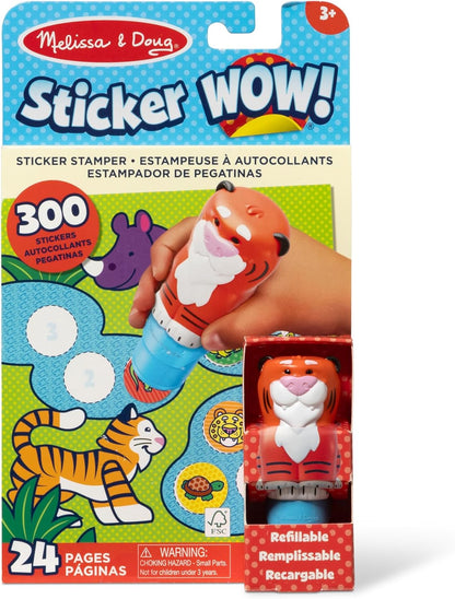 Melissa & Doug Sticker Wow!™ 24-Page Activity Pad and Sticker Stamper, 300 Stickers, Arts and Crafts Fidget Toy Collectible Character – Sea Turtle - for Kids Ages 3+ - FSC Certified