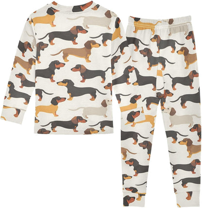 ALAZA Shark Starfish Palm Tree 2 Piece Pajama Set Long Sleeve Top and Pants Sleepwear Unisex - Colors A