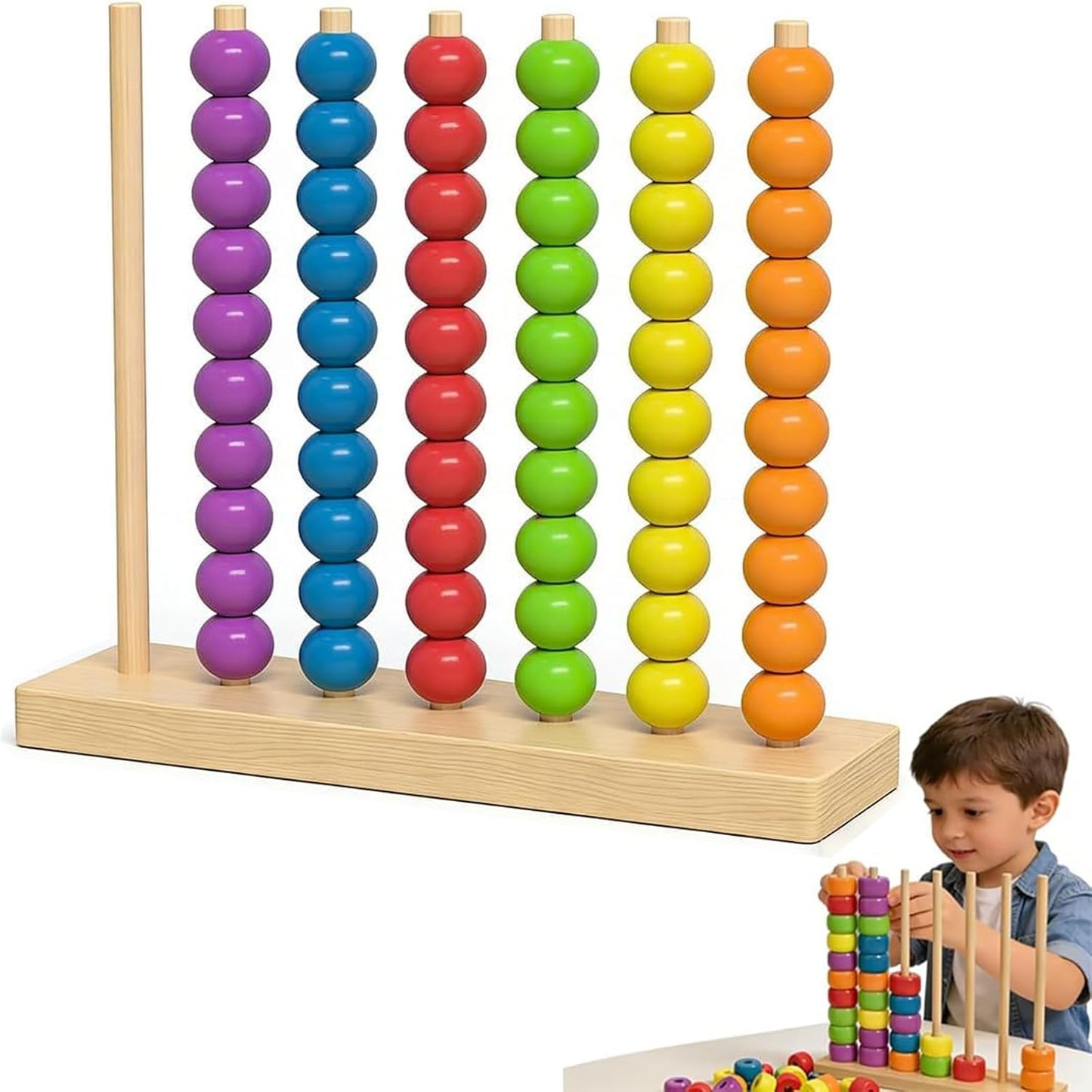 Fast-Paced Rainbow Ring Stacking Puzzle Game,2026 New Upgrade Wooden Color Match Challenge Game for Family Fun and Strategy Lovers, Color Matching Stacking Puzzle Game. (A01)