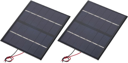 MECCANIXITY 2 Pcs 5.5V 0.44W 70mA Mini Solar Panels, Small Polycrystalline Solar Cell Panel with 2 Cable for DIY Electric Toy Materials Kits Charger, 60mm x 60mm