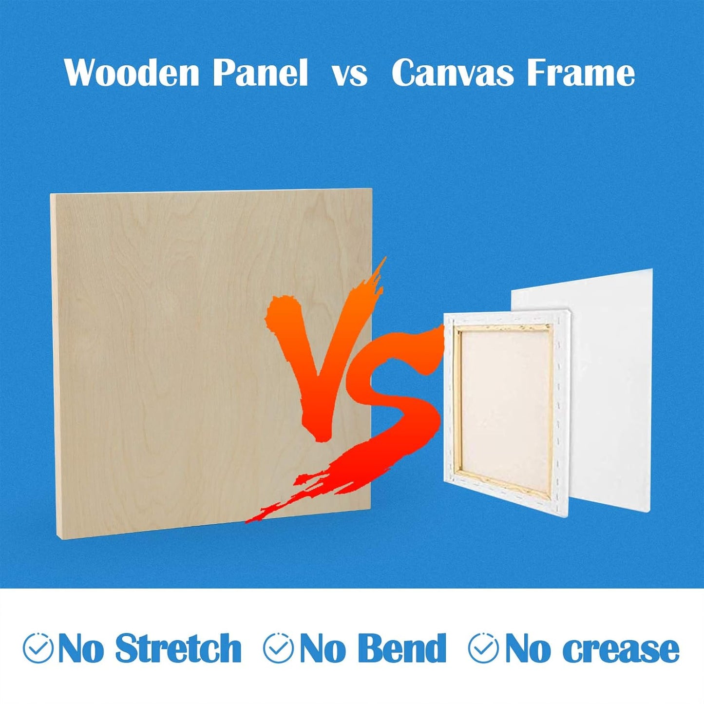 Falling in Art Unfinished Birch Wood Canvas Panels Kit, 4 Pack of 8x10’’ Studio 3/4’’ Deep Cradle Boards for Pouring Art, Crafts, Painting, and More