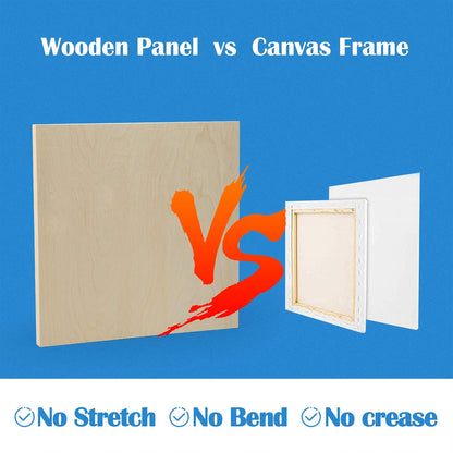 Falling in Art Unfinished Birch Wood Canvas Panels Kit, 4 Pack of 8x10’’ Studio 3/4’’ Deep Cradle Boards for Pouring Art, Crafts, Painting, and More