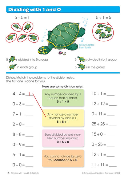 School Zone Multiplication & Division Workbook: 32 Pages, 3rd Grade, 4th Grade, Estimation, Word Problems, Ages 8 to 10 (I Know It! Book Series)