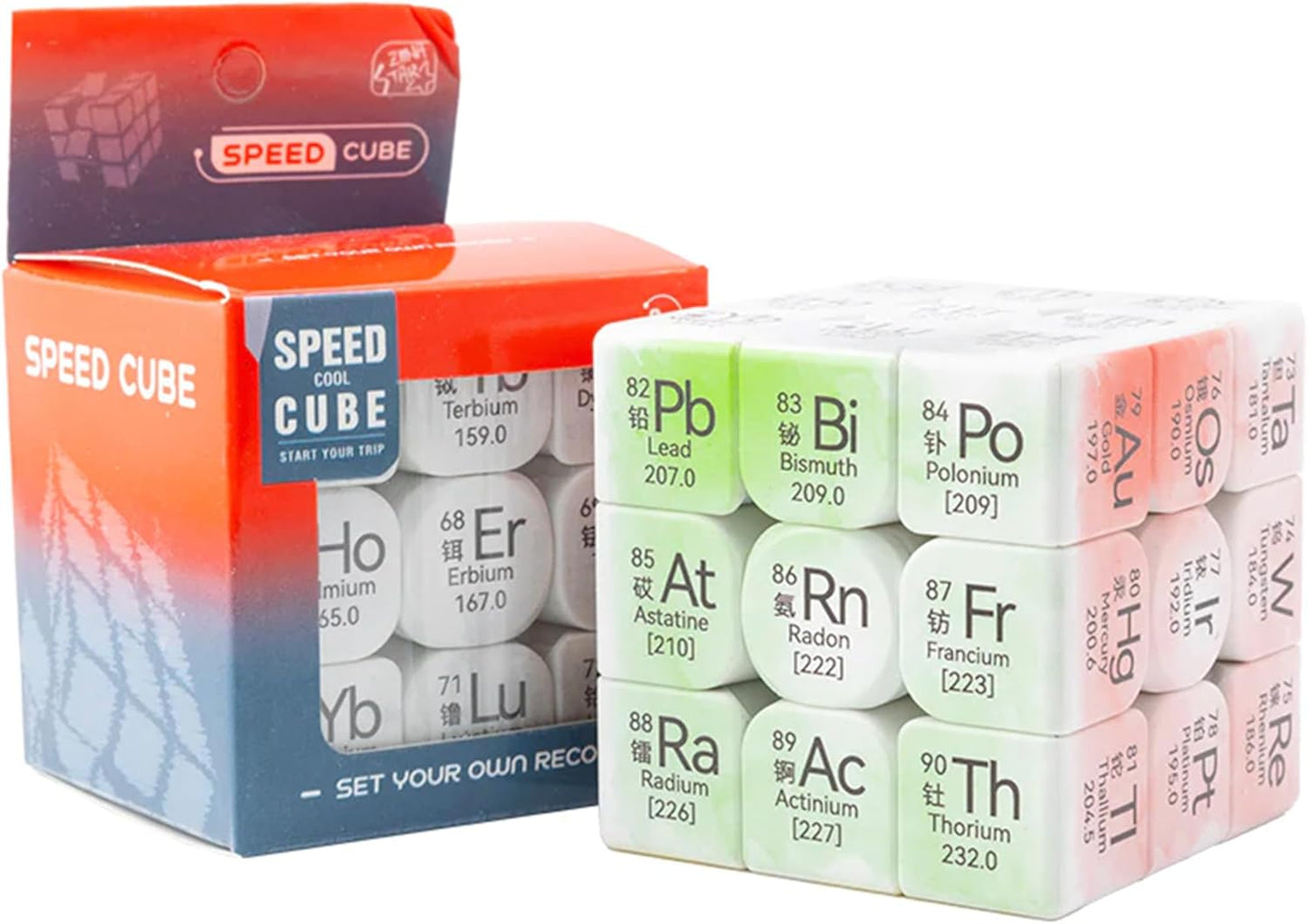 Periodic Table 3x3 Speed Cube, UV Printing Element Cube Magic Cube Educational Puzzles Toys for Kids,Beginners and Adults (Stickerless) Black
