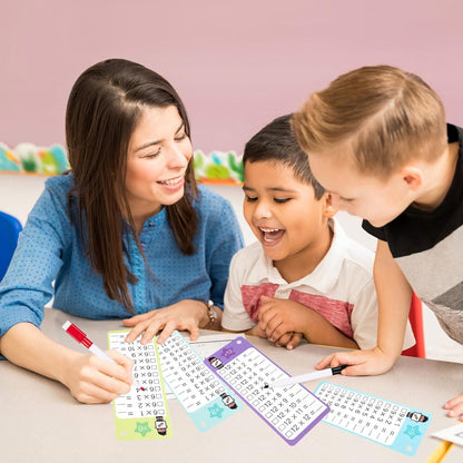 30Pcs Multiplication and Division Flash Cards, Math Flash Card with 4 Dry Erase Pens 2 Rings, Time Table Flash Cards for 1st to 3rd Grades Fun Learning with Math Game