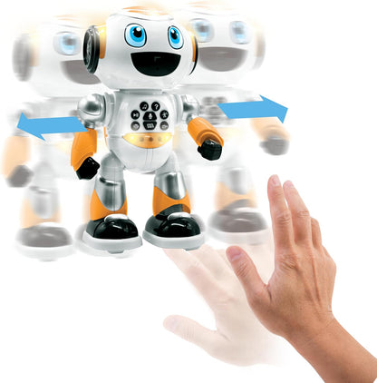 LEXiBOOK, Powerman Neo, My Robot Full of Technology, Remote Control and Gesture Control, Educational Activities in English, Programmable, Music and Dance, Sound and Light Effects, Blue/White, ROB18EN