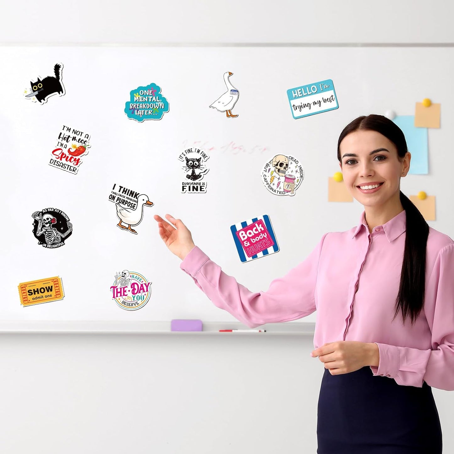 Ceenna 20 Pcs Funny Fridge Magnets Reusable Cute Animals and Words Fun Anime Refrigerator Magnets for Office Work Home Car Locker Cabinet Gifts Decorations(Classic Style)