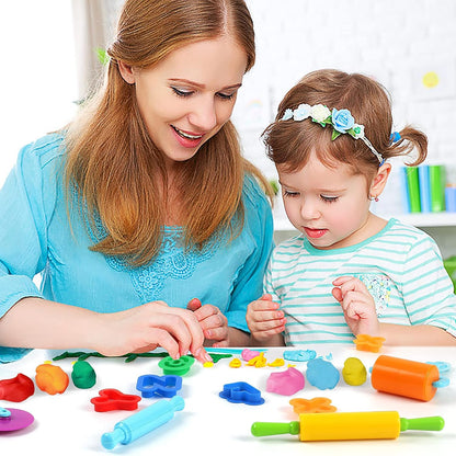 36-Piece Dough Tool Set for Kids Ages 3-8 – Includes Animal Cutters, Rolling Pins, Rollers, Random Colors
