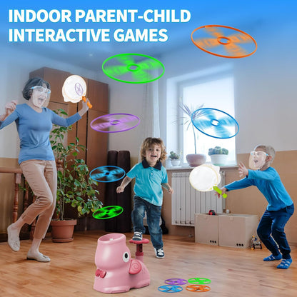 CPSYUB Outdoor Stomp Flying Disc Launcher Toys for Kids Ages 3 4 5 6 7 8 9 10, Elephant Butterfly Catching Game, Outside Yard Activities Chasing Toy, Outdoor Birthday for 3-8 Year Old Boys Girls