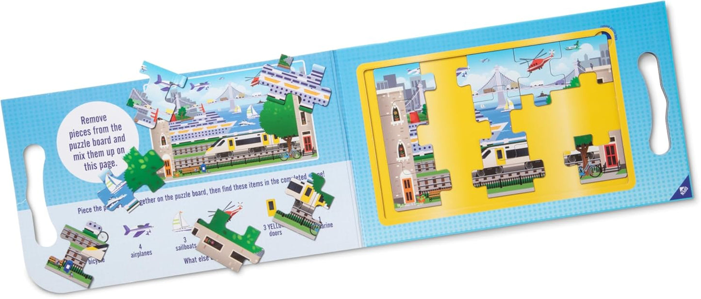 Melissa & Doug Take-Along Magnetic Jigsaw Puzzle Set – On the Farm (2 x 15 Piece) Travel Activity Toy for Preschoolers and Kids Ages 3+ - FSC Certified