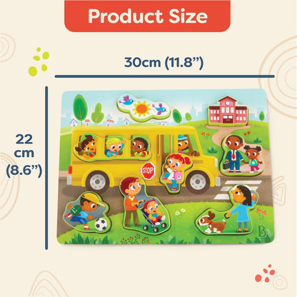 B. toys – Peek & Explore – School BusChunky Puzzle for Toddlers,Educational & Developmental Toys for Kids – 2+ Years