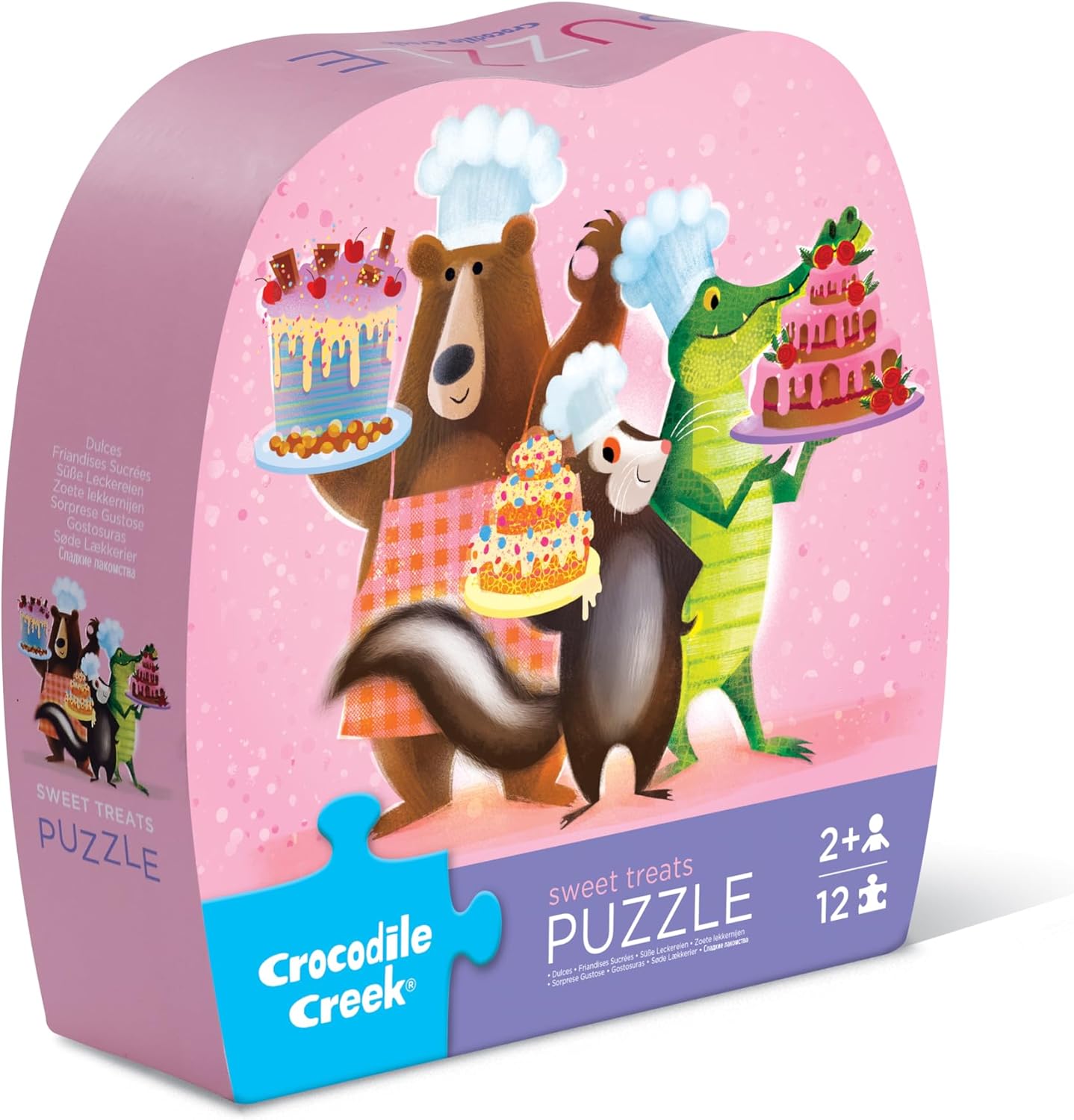 Crocodile Creek 12-Piece Mini Jigsaw Puzzle - Fun Floor Puzzles for Kids Ages 2-4 and Up - Heavy-Duty Shaped Box for Storage - Fire Truck - 12" x 9" Finished