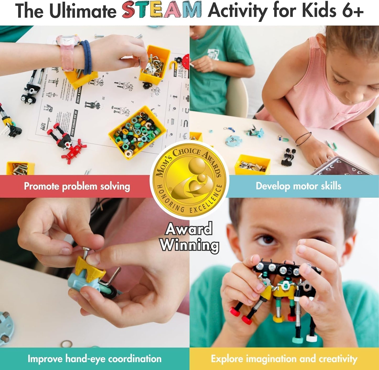 The Off Bits Space Mission Educational Build Your Own Robot Toy, Stem Building Toys for Boys and Girls, Valentine Birthday Gift for Kids Montessori Play Kit, Steam Toys for Kids Ages 6 7 8 9+
