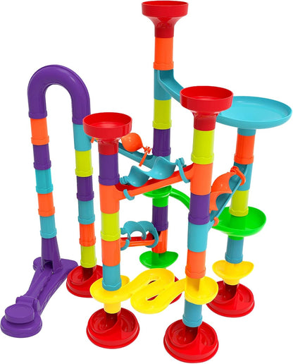 Marble Run Set Building Blocks Glass Marbles for Kids Ages 4-8 Girls Boys Toys STEM Maze Educational Race Game Birthday Gifts