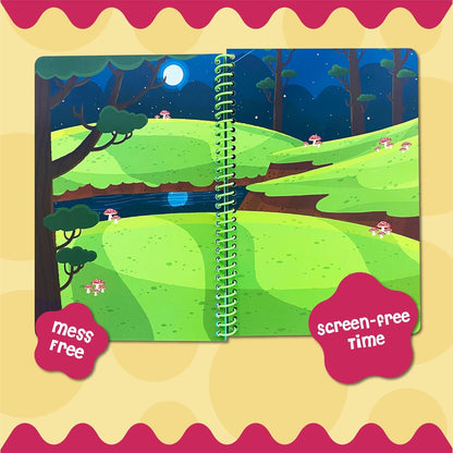 Stick4Ever Jelly Sticker Book - for Kids - Waterproof, Easy to Clean Reusable Sticker Book for Toddlers- Reusable Road Trip Activities for Kids - Stocking Stuffers for Toddlers (Wonderland)