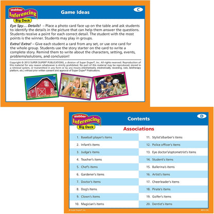 Super Duper Publications | Webber Inferencing Big Photo Flash Cards | Predicting, Reasoning and Critical Thinking Skills Fun Deck | Educational Learning Materials for Children