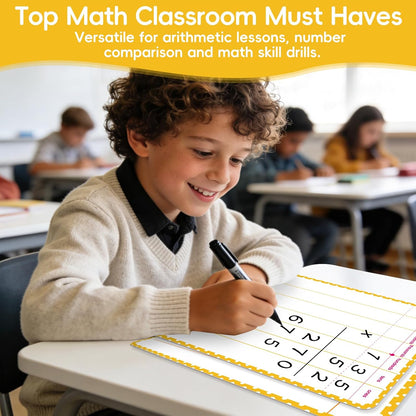 30 Packs Number Line Dry Erase Boards Cards, Double-Sided Writable & Erasable, 0-10 on One Side and 0-20 on the Other Side, Math Learning White Board Tool for Students, Classroom and Home (12” x 4”)