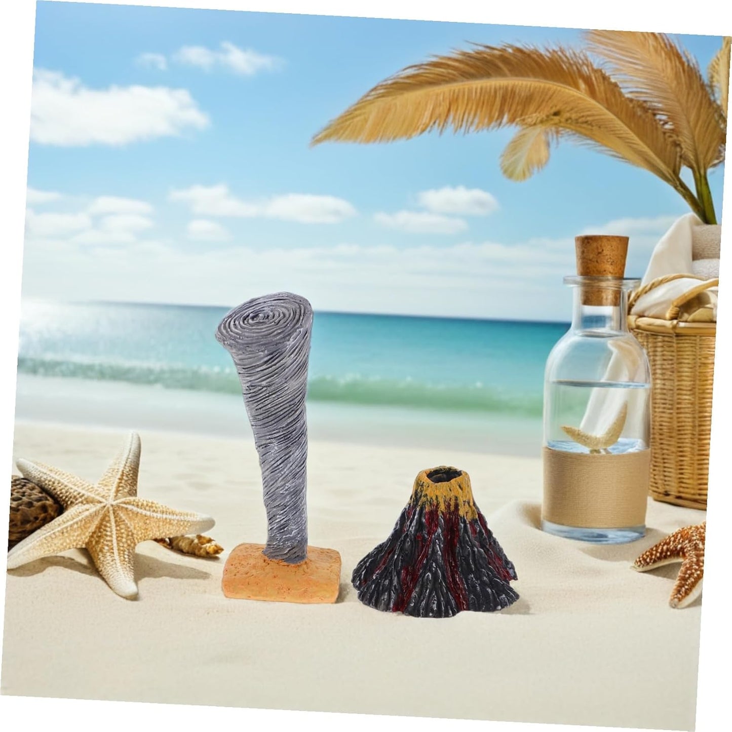 BESPORTBLE 2Pcs Realistic Volcano and Tornado Simulation for Educational Science Experiments Miniature Natural Disaster Models for Learning and Creative Exploration