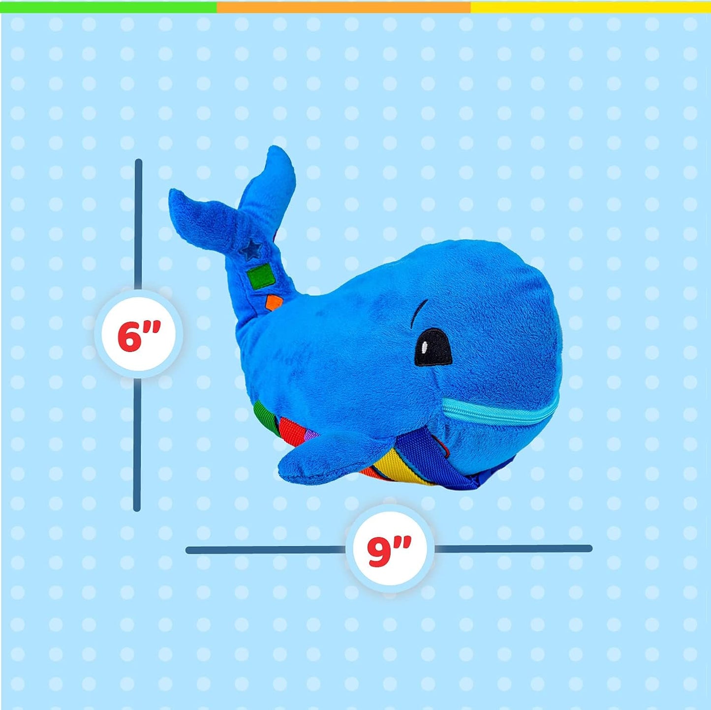 Buckle Toys - Bubbly Narwhal - Develop Fine Motor Skills - Sensory Learning Activity Toys - Toddler Plane Travel Essential
