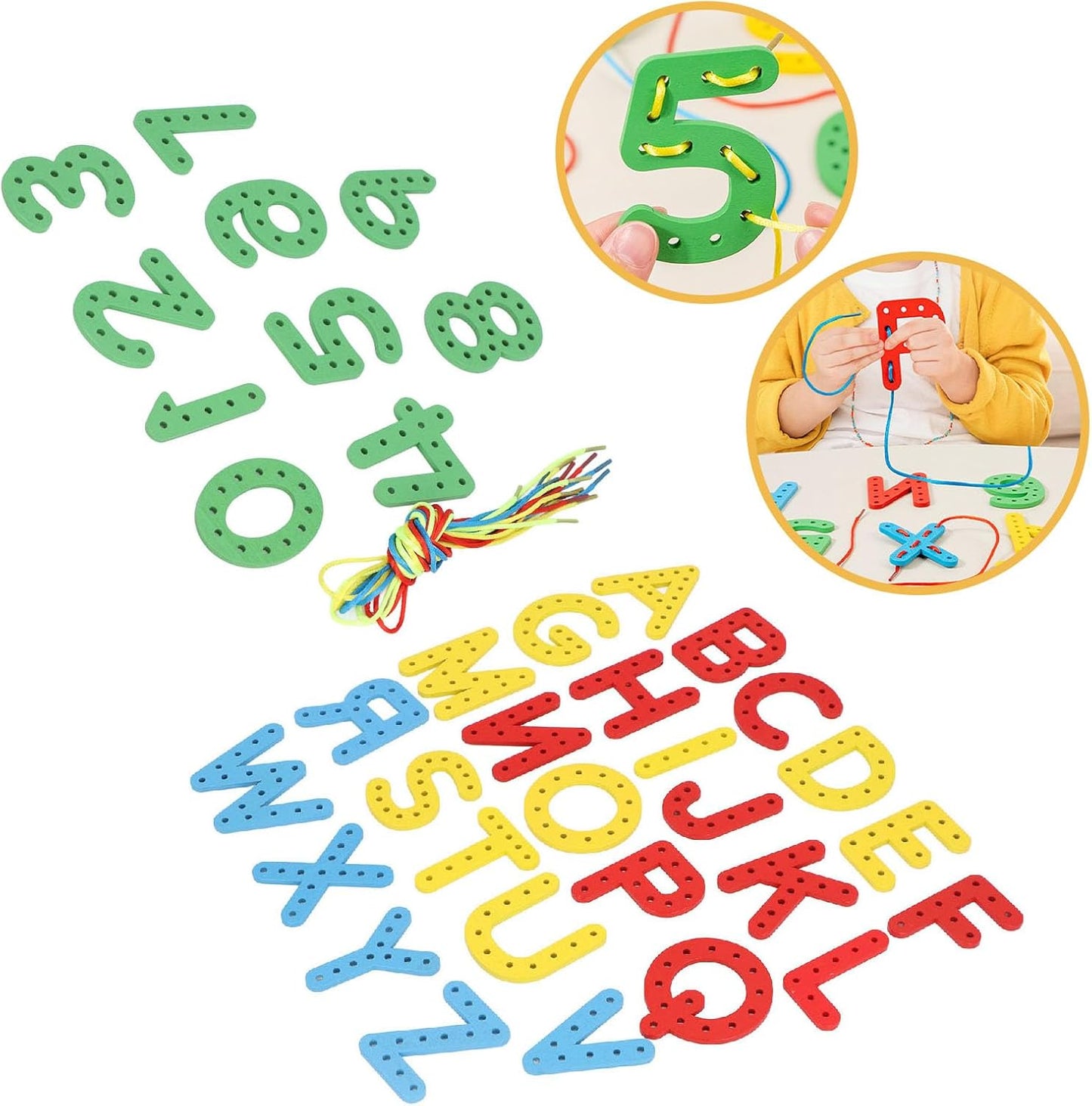 Uppercase Lacing Alphabet, 26 Letters Learning Must Haves, Teacher and Home School Supplies, Alphabet String Letter for Kids, Back to School Supplies
