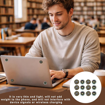 12 Pcs Emf Blocker for Cell Phone,Radiation Blocker for Cell Phone,Emf Stickers,A Practical Gift for Tech Lovers for Smart Phones/Laptops Electronic Devices Blockers(WiFi Signal Pattern)