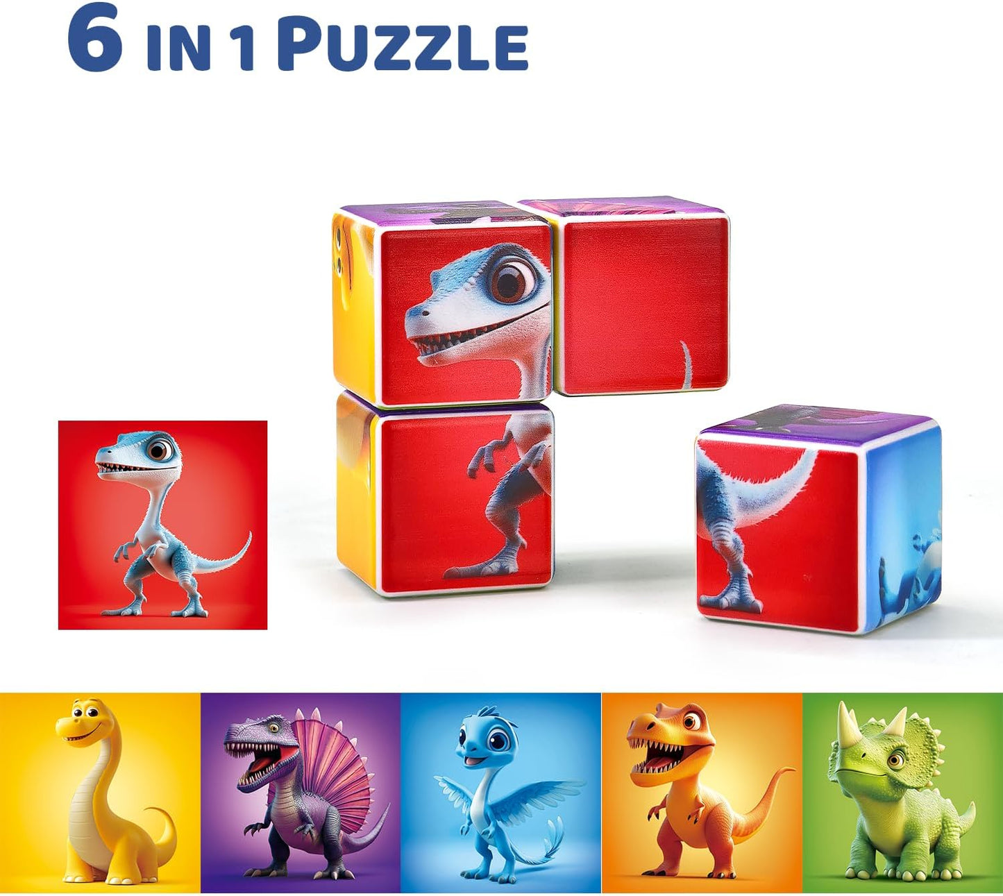 Pairez Toys Random 4 Sets of Magnetic Blocks for Toddlers, 4 Packs Total 16 PCS & 24 Patterns, Magnetic Puzzles for Kids 1-3, Preschool Learning Classroom Must Haves Puzzle Toys