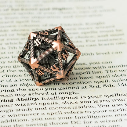 UDIXI Steampunk Metal Dice Set, 7 Die Polyhedral DND Dice Set for D&D Role Playing Game and Math Teaching (Ancient Copper)