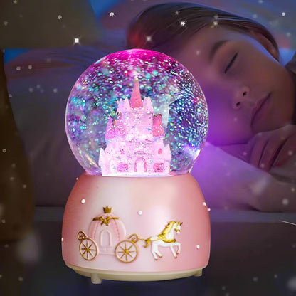 Snow Globes,Blue Castle Music Snowglobes with LED Lights,Automatic Snow Fall Effect,Home Decor for Kids Room Essentials Birthday Christmas Festival Gift for 5-16 Year Old Girls (Blue)