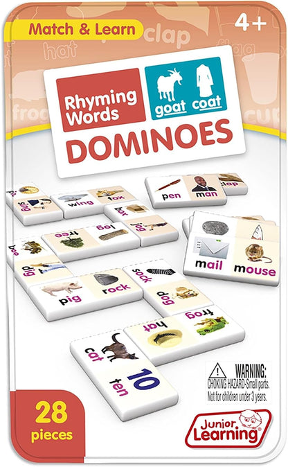 Junior Learning Rhyming Word Dominoes Educational Action Games, Multi, Model: JL490