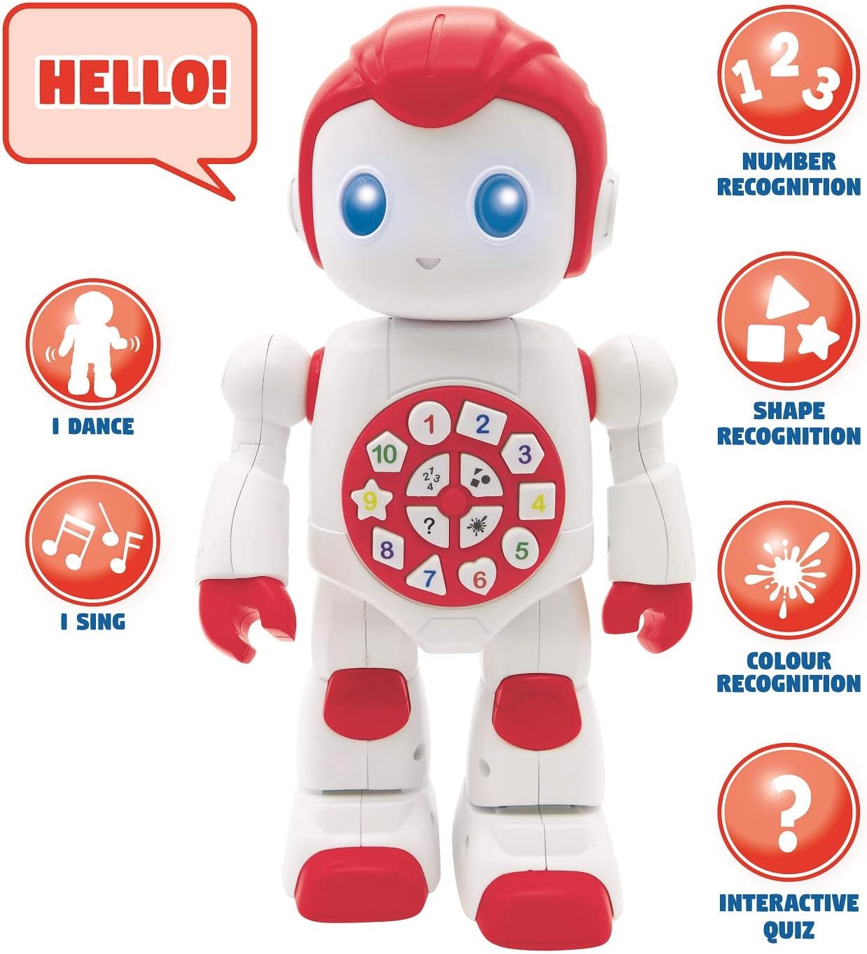 LEXiBOOK, Powerman Neo, My Robot Full of Technology, Remote Control and Gesture Control, Educational Activities in English, Programmable, Music and Dance, Sound and Light Effects, Blue/White, ROB18EN