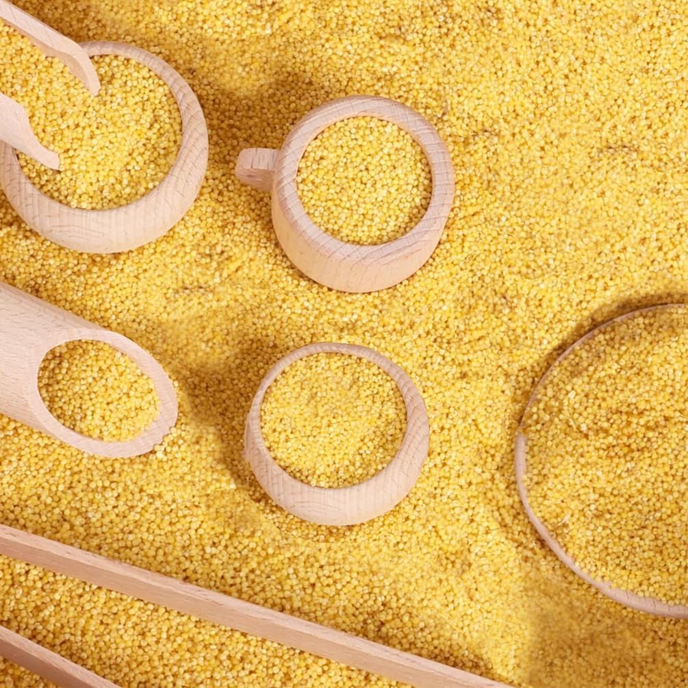 Montessori Sensory Bin Tools: 1 Wooden Box + 11 Sensory Tools for Toddlers & Preschool Children - Fine Motor Learning Pretend Play