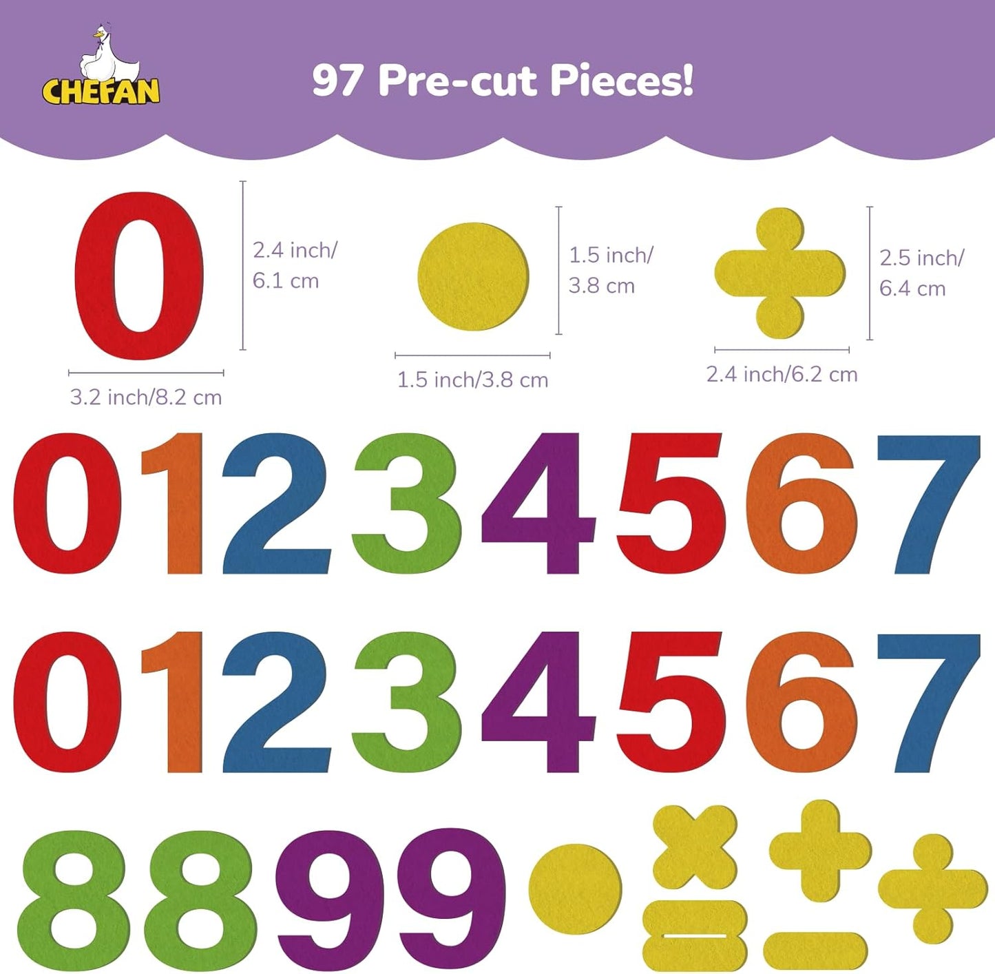 CHEFAN Felt Ten-Frame Set Math Manipulative Counter for Elementary, Numbers Learning Counting Toy for Kids, Montessori Math Educational Game, 2 Ten Frames & 162PCS for Kindergarten, 3+ Years Old