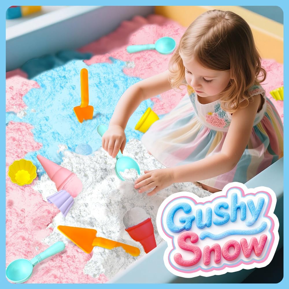 GushySnow® Latex Material Creativity Sensory Bin Filler Toy Ice Cream Cone Cake Cup Sensory bin for Preschool Girl boy Kid Children 6 Years